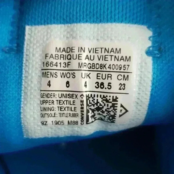 Converse Chuck Taylor All Star Lo Top Blue Sneaker M4 W6 - Picture 8 of 9